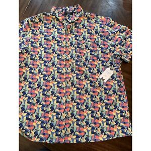 Coast Size Large Social Tucan Short Sleeve Button Down NWT